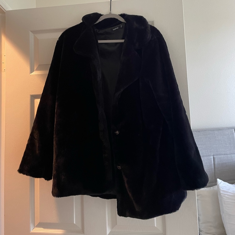Boohoo fluffy coat